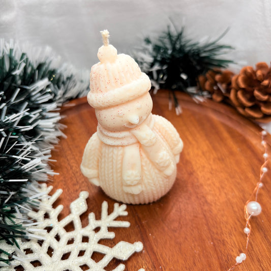 Bougie bonhomme de neige