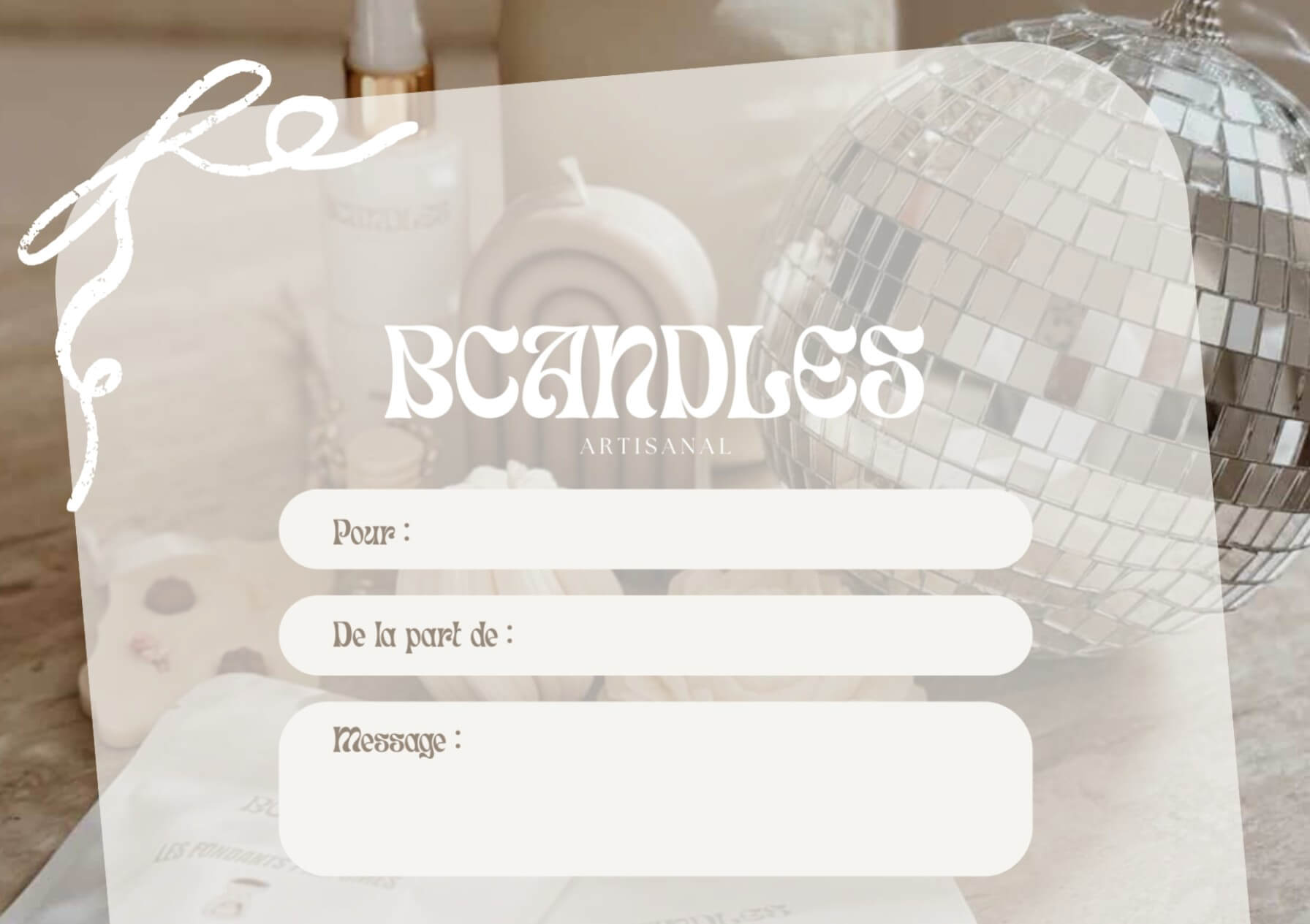 Carte cadeau BCANDLES - BCANDLES