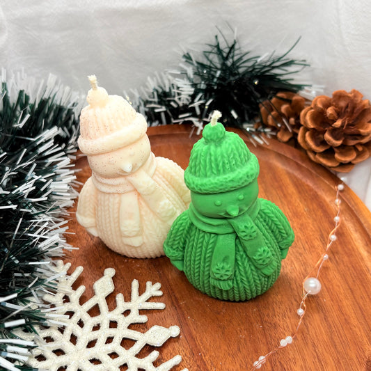 Bougie bonhomme de neige